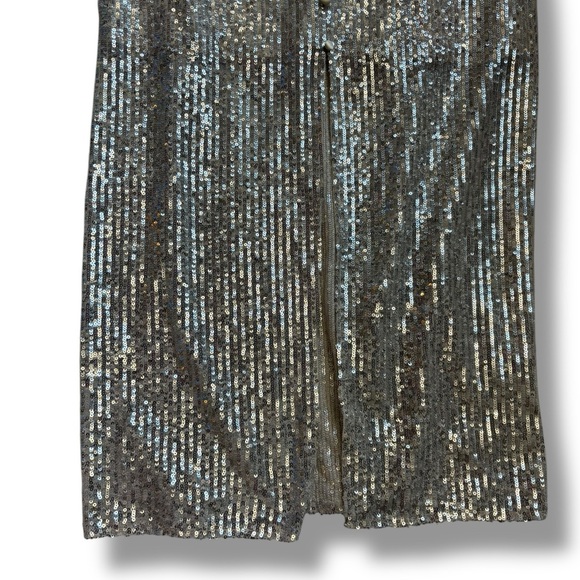 Zara NWT Gold Sequin Sparkle Sequin Midi Dress with Slit size S - Picture 9 of 11